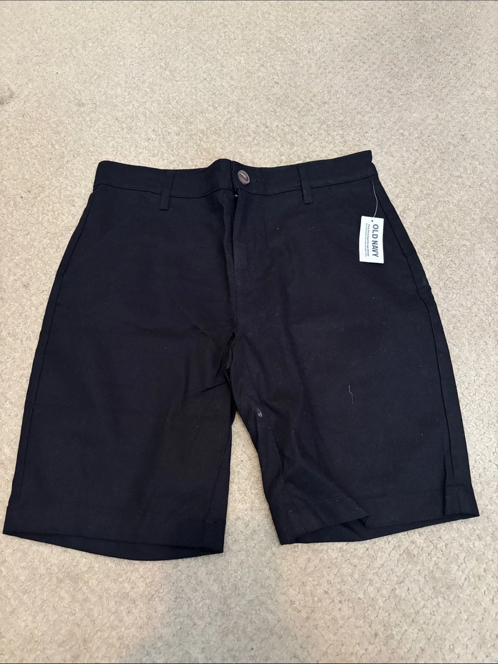 NEW Old Navy Girl’s Black Flat-Front Chino Uniform Shorts